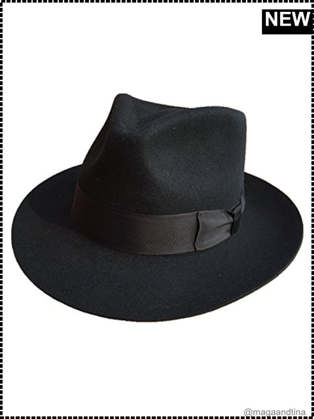 Men's Wool Felt Fedora Hat Large XL Classic Godfather Formal